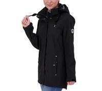 DEPROC A.C.T.I.V.E Damen Softshellmantel Kurzmantel mit Kapuze gefüttert Softshelljacke Übergangsjacke #Ankerglutbrise Giacca Softshell, Nero, 48 Donna