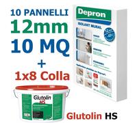 DEPRON PANNELLI ISOLANTI DA 12MM (125 X 80 ) CONFEZIONE DA 10MQ + COLLA GLUTOLIN