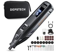 DEPSTECH P1P, 12 V strumento rotativo wireless, display di visualizzazione, 5 velocità di 5000-35000 giri/min, alte prestazioni con 48 accessori versatili per creazioni artigianali e fai da te