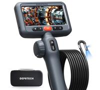 DEPSTECH Telecamera endoscopio a doppia lente, con luce, endoscopio da 8,5 mm, con testa mobile, girevole a 210°, telecamera tubolare 1080P, IP67, flessibile, per endoscopio, macchina fotografica da