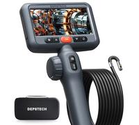 DEPSTECH Telecamera endoscopio a doppia lente, con luce, endoscopio da 8,5 mm, testa mobile, girevole a 210°, telecamera tubolare 1080P, IP67, flessibile per canale endoscopio, macchina fotografica