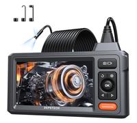 DEPSTECH Telecamera endoscopio con luce doppia lente 1080P schermo IPS 5.0" telecamera di ispezione impermeabile IP67 telecamera serpente 5m endoscopio industriale telecamera tubolare, telecamera