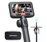 DEPSTECH Telecamera endoscopio girevole da 6,2 mm, con luce, 1080P, testa mobile 210°, schermo IPS da 4,5", endoscopio, telecamera di ispezione, camera tubolare, telecamera per canale, 1,5 m
