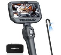 DEPSTECH Telecamera Endoscopio Industriale a Doppia Lente con Schermo IPS 5" da Ruotata di 180° Endoscopio con Luce, Telecamera Impermeabile IP67 da 8.5MM, Scheda da 32 GB -1.5M