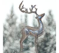 Dept 56 Grande Centro Tavola In Rame Placcato Argento Con Renna Natalizia 18 In