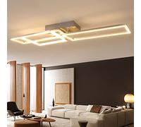 Depuley Plafoniera LED Dimmerabile, 40W Lampada da Soffitto Moderne con Telecomando, Lampada da Soggiorno a 3 Luci orientabile, Plafoniere in Metallo per Camera da Letto, Sala, Pranzo, Ufficio, Bianca