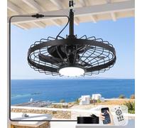 Depuley Ventilatore da soffitto per esterni con luce: ventilatori da esterno da 50,8 cm per gazebo con app telecomandata, ventilatore da soffitto impermeabile con griglia di protezione per terrazza e
