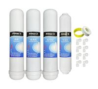 Depuragua - Kit Ricambi Osmosi Inversa | Filtrazione Acqua | Set Completo 4 Filtri | Resistente | Filtri per Depuratore Osmosi Inversa | Compatibili HIdrosalud Hidrobox Filettatura