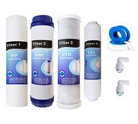 Depuragua - Kit Ricambi Osmosi Inversa | Filtrazione Acqua | Set Completo 4 Filtri | Resistente | Filtri per Depuratore Osmosi Inversa | Compatibili HIdrosalud Hidrobox | In Line