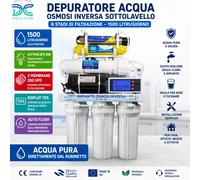 Depuratore Acqua Casa Sottolavello Osmosi Inversa 8 Stadi UV Philips 1500 Litri