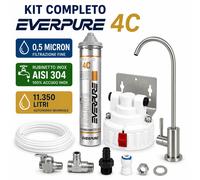Depuratore Acqua Domestico Everpure 4C Microfiltrazione 0,5 Micron Kit Completo