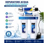 Depuratore Acqua Microfiltrazione 4 Stadi UV Philips 6W Sterilizzatore Sottolave