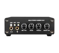 Depusheng GI2 Scheda audio esterna USB da gaming, amplificatore per cuffie DAC, adattatore audio in alluminio da 3,5 mm, uscita TRS RCA, ingresso ottico, controllo del volume, per PC, PS4, Xbox, Mac
