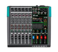 Depusheng PA6 mixer audio DJ professionale, ingresso a 6 canali, geïntegreerde 256 soorten DPS effecten, Special steunt 48 V fantoomvoeding, USB, Bluetooth, MP3 computeropname