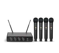 Depusheng R5 Wireless Microphone,Professional UHF Cordless Four Dynamic Mic Microphone System for Home Karaoke, Meeting, Party, Church, DJ, Wedding, Home KTV Set