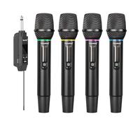 Depusheng S2 Drahtloses Mikrofon Dynamisches Handmikrofon Karaoke-Mikrofon mit wiederaufladbarem Empfänger für Hochzeitsfeiern, Kirchenclubs (DPS-S4)