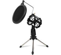 Depusheng Treppiede da tavolo regolabile con supporto per condensatore da studio per microfono Supporto per microfono con copertura per filtro antivento