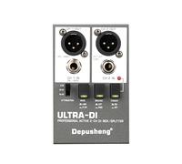 Depusheng Ultra-DI Di2 Professional Active DI-Box/Splitter a 2 canali con attenuatore di ingresso per collegare chitarra e basso, connettore bilanciato e sbilanciato, alimentazione 48V supportata
