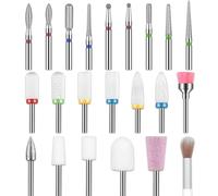 Depvko 22 punte professionali per unghie in ceramica con diamante di sicurezza per manicure e pedicure, per manicure e pedicure, salone di casa