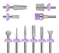 Depvko Set di 10 punte fresa unghie diamantate, 3/32 pollici per trapani per unghie, set di punte per cuticole per unghie, strumento di rimozione acrilico, set per manicure per vernice, salone a casa