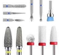 Depvko Set di 11 Punte Fresa Unghie Professionale, Punta da Trapano per unghie Manicure Kit di punta fresa cuticole Elettrico Ceramica y Punta per Lima per unghie in Carburo Pedicure Punte per Unghie