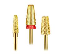 Depvko - Set di 3 punte da trapano per unghie, 5 in 1 per unghie da 3/32 pollici, a forma di cilindro affusolato e conico, punte per trapano in carburo per rimozione di acrilico o gel