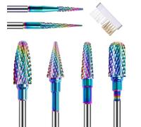 Depvko Set di 6 frese per unghie con spazzola per la pulizia, 3/32" punte fresa unghie professionale in carburo di tungsteno per fresa per unghie per cuticole punte per unghie in gel acrilico manicure