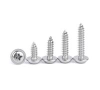 DEPYEE 20/50/100pcs M1.4 M1.7 M2 M2.2 M2.3 2.6 M3 M4 M5 304 Vite autofilettante a Testa Tonda a Croce in Acciaio Inossidabile con Viti autofilettanti a Testa bombata con rondella(1.4x3x4(100pcs))