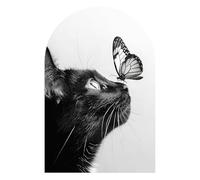 DEQORI Carta da parati autoadesiva ad arco rotondo, 100 x 150 cm, motivo incontro sul naso, tela tessile, rimovibile, decorativa e indeformabile, per soggiorno, ufficio, corridoio o cameretta dei