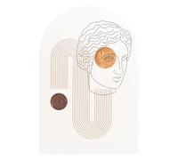 DEQORI Carta da parati da parete ad arco rotondo, autoadesiva, 60 x 90 cm, motivo dea geometrica, in tessuto, rimovibile, decorativa e indeformabile, per soggiorno, ufficio, corridoio o cameretta dei