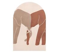 DEQORI Carta da parati da parete ad arco rotondo, autoadesiva, 60 x 90 cm, motivo: duo, tela tessile, rimovibile, decorativa e indeformabile, per soggiorno, ufficio, corridoio o cameretta dei bambini