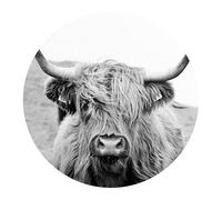 DEQORI Carta da parati rotonda autoadesiva Ø 120 cm | motivo corteccia altopiano | tela tessile - staccabile, decorativa e indeformabile - per soggiorno, ufficio, corridoio o cameretta dei bambini