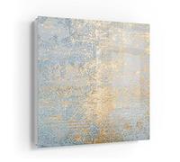 DEQORI Cassetta portachiavi bianca, 30 x 30 cm, motivo parete con struttura dorata, in vetro e metallo, con 50 ganci + 2 magneti, moderna scatola magnetica e scrivibile