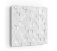 DEQORI Cassetta portachiavi bianco, 30 x 30 cm, motivo a nido d'ape bianco 3D, in vetro e metallo, con 50 ganci + 2 magneti, moderna scatola magnetica e scrivibile