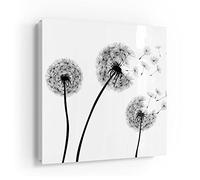 DEQORI Cassetta portachiavi bianco, 30 x 30 cm, motivo leone nero, in vetro e metallo, con 50 ganci + 2 magneti, moderna scatola magnetica e scrivibile