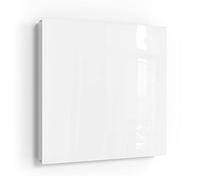 DEQORI Cassetta portachiavi bianco, 30 x 30 cm, tinta unita, colore bianco, in vetro e metallo, con 50 ganci + 2 calamite, scatola dal design moderno magnetica e scrivibile
