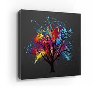 DEQORI Cassetta portachiavi con stampa UV, motivo a chiodo di colore come corona d'albero, scatola di design, ca. 30 x 30 cm, piatta e moderna con motivo stampato, scatola da parete per corridoio