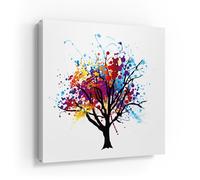 DEQORI Cassetta portachiavi con stampa UV, motivo a chiodo di colore come corona d'albero, scatola di design, ca. 30 x 30 cm, piatta e moderna con motivo stampato, scatola da parete per corridoio