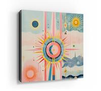 DEQORI Cassetta portachiavi con stampa UV, motivo armonia celeste | scatola di design ca. 30 x 30 cm | Cassetta portachiavi piatta e moderna con motivo stampato | Scatola da parete per corridoio