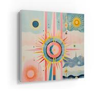 DEQORI Cassetta portachiavi con stampa UV, motivo armonia celeste | scatola di design ca. 30 x 30 cm | Cassetta portachiavi piatta e moderna con motivo stampato | Scatola da parete per corridoio