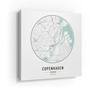 DEQORI Cassetta portachiavi con stampa UV | motivo City Plan Copenhagen | Scatola di design ca. 30 x 30 cm | Cassetta portachiavi piatta e moderna con motivo stampato | Scatola da parete per corridoio