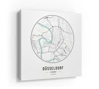 DEQORI Cassetta portachiavi con stampa UV, motivo City Plan Düsseldorf, ca. 30 x 30 cm, cassetta portachiavi piatta e moderna con motivo stampato, scatola da parete per corridoio, ufficio