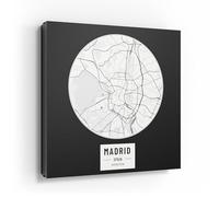 DEQORI Cassetta portachiavi con stampa UV, motivo City Plan Madrid, scatola di design, ca. 30 x 30 cm, piatta e moderna con motivo stampato, scatola da parete per corridoio, ufficio, appartamento e