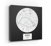 DEQORI Cassetta portachiavi con stampa UV | motivo City Plan Paris | Scatola di design ca. 30 x 30 cm | Cassetta portachiavi piatta e moderna con motivo stampato | Scatola da parete per corridoio