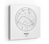 DEQORI Cassetta portachiavi con stampa UV | motivo City Plan Paris | Scatola di design ca. 30 x 30 cm | Cassetta portachiavi piatta e moderna con motivo stampato | Scatola da parete per corridoio