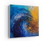 DEQORI Cassetta portachiavi con stampa UV | motivo forza delle onde di colore | scatola di design ca. 30 x 30 cm | Cassetta portachiavi piatta e moderna con motivo stampato | Scatola da parete per