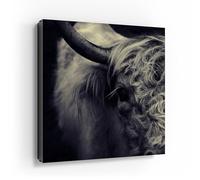 DEQORI Cassetta portachiavi con stampa UV, motivo "Il silenzio bovino" | scatola di design ca. 30 x 30 cm | Cassetta portachiavi piatta e moderna con motivo stampato | Scatola da parete per corridoio