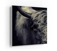 DEQORI Cassetta portachiavi con stampa UV, motivo "Il silenzio bovino" | scatola di design ca. 30 x 30 cm | Cassetta portachiavi piatta e moderna con motivo stampato | Scatola da parete per corridoio