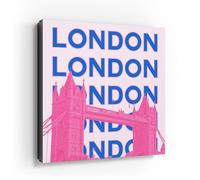 DEQORI Cassetta portachiavi con stampa UV | motivo London Calling | Scatola di design ca. 30 x 30 cm | Cassetta portachiavi piatta e moderna con motivo stampato | Scatola da parete per corridoio