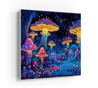 DEQORI Cassetta portachiavi con stampa UV, motivo magico mondi di funghi | scatola di design ca. 30 x 30 cm | Cassetta portachiavi piatta e moderna con motivo stampato | Scatola da parete per